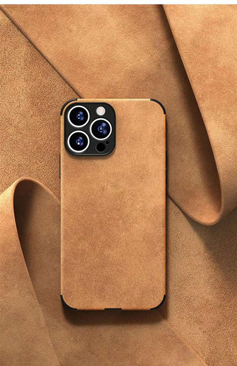 Capa Fina de Couro para iPhone 7-15