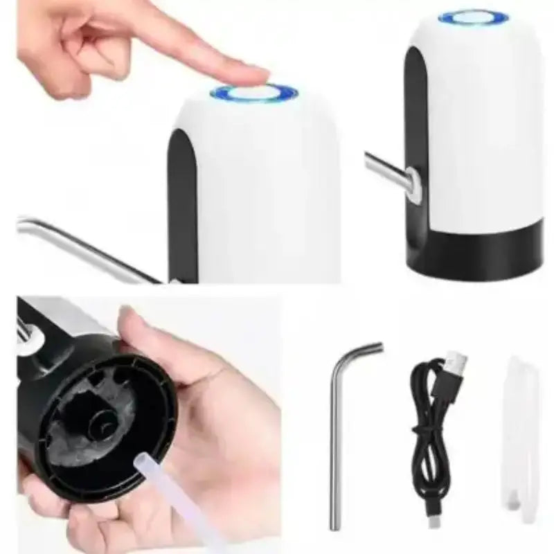 Bomba de Água Automática Elétrica Portátil, Recarregável USB, para Galões