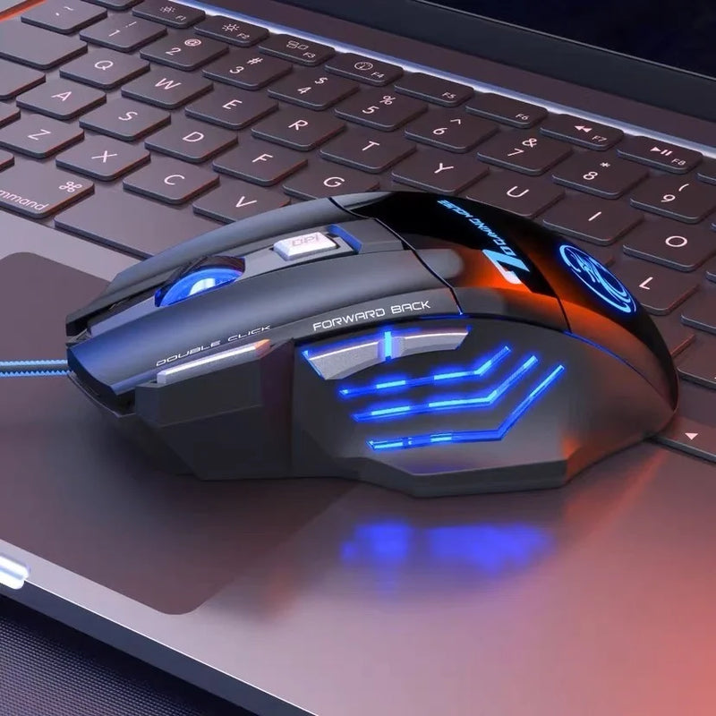 Mouse Gamer 3200dpi com LED laser X7, USB com Botões Profissionais