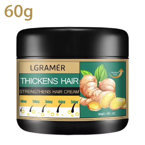 Creme de Crescimento Capilar com Gengibre, Tratamento para Alopecia, Reparação e Prevenção da Queda de Cabelo