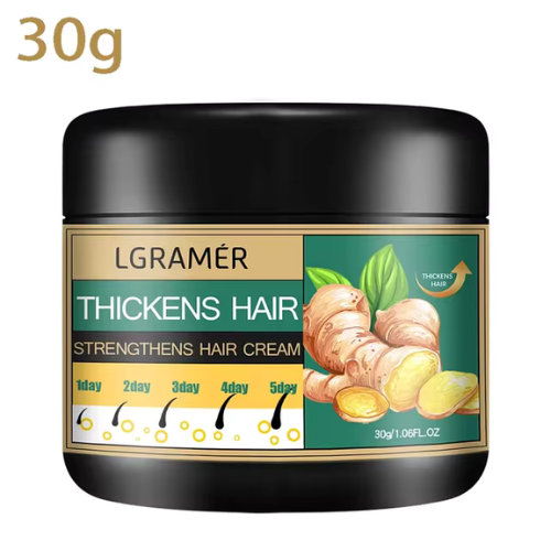 Creme de Crescimento Capilar com Gengibre, Tratamento para Alopecia, Reparação e Prevenção da Queda de Cabelo