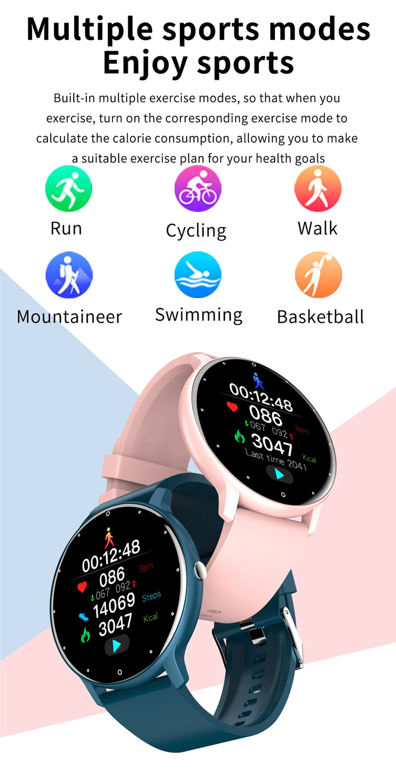 Smartwatch à Prova d'Água, Esportivo, Compatível com Xiaomi e Huawei, 2023