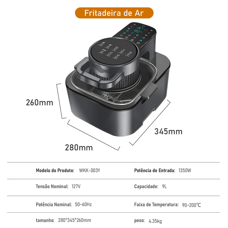 Fritadeira Elétrica Air Fryer, 127 e 220 Volts, 1500 Watts