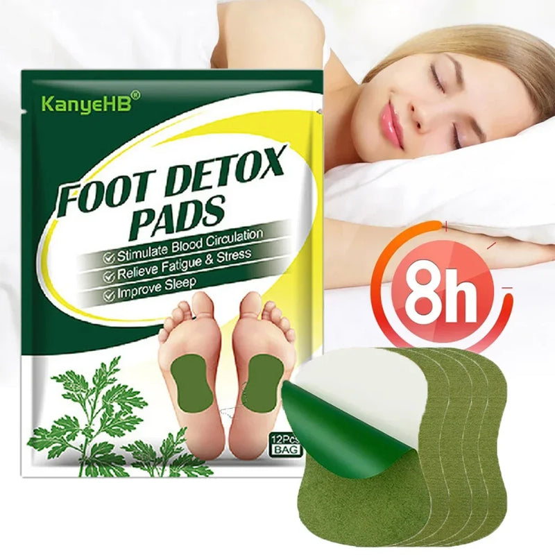 Patches Detox de Pé de Artemísia Argyi Herbal Natural, 12/36 Peças, para Perda de Peso, Alívio do Estresse, Relaxamento e Limpeza Profunda