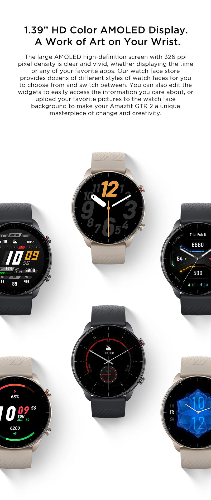 Smartwatch Amazfit GTR 2, com Alexa Integrada, Bateria de Longa Duração, para Android e iOS