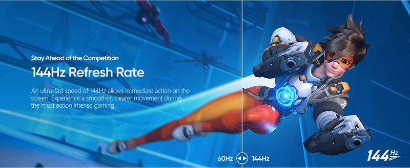 Monitor Gamer ARZOPA de 16,1 polegadas, 100% sRGB, 144Hz, Compatível com PS4/5, Steam Deck, Switch, PC e Mac