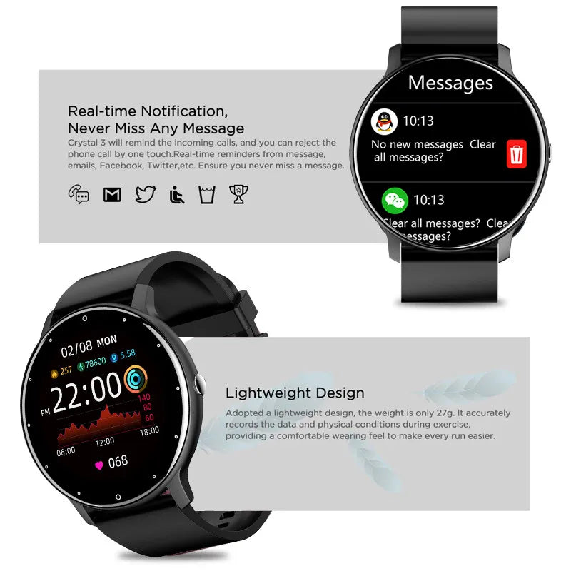 Smartwatch à Prova d'Água, Esportivo, Compatível com Xiaomi e Huawei, 2023