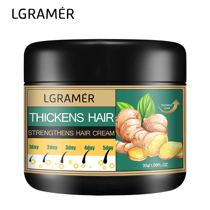 Creme de Crescimento Capilar com Gengibre, Tratamento para Alopecia, Reparação e Prevenção da Queda de Cabelo