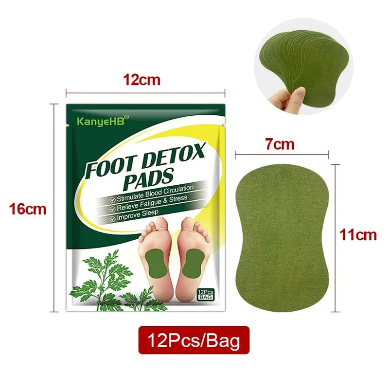 Patches Detox de Pé de Artemísia Argyi Herbal Natural, 12/36 Peças, para Perda de Peso, Alívio do Estresse, Relaxamento e Limpeza Profunda