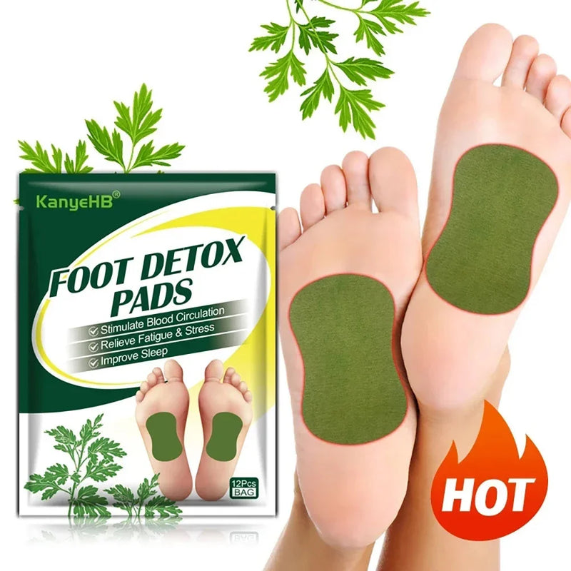 Patches Detox de Pé de Artemísia Argyi Herbal Natural, 12/36 Peças, para Perda de Peso, Alívio do Estresse, Relaxamento e Limpeza Profunda