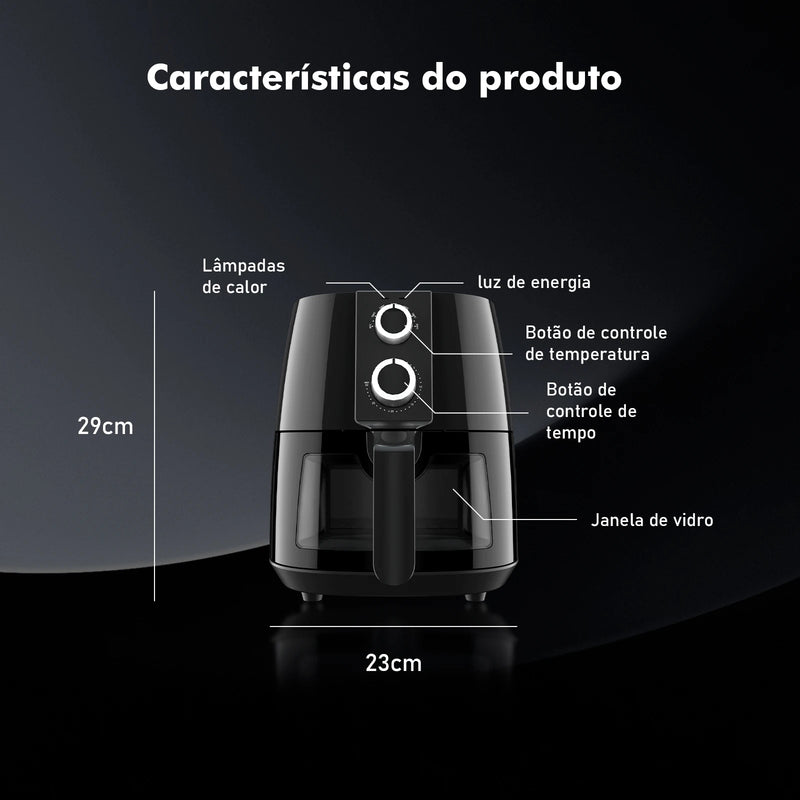 Fritadeira Elétrica Air Fryer, 127 e 220 Volts, 1500 Watts